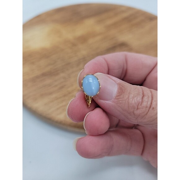 Park Lane Blue Moonstone Gold Tone Clip On Earrings - Picture 2 of 5